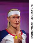 Small photo of PRAGUE, CZECH REPUBLIC - JUNE 29, 2015: Martina Navratilova, Czechoslovakian tennis player, Grevin museum. Grevin is the museum of the wax figures in Prague