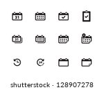 calendar icons on white... | Shutterstock .eps vector #128907278