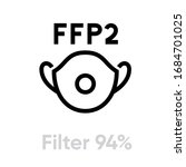 mask ffp2 filter 94  respirator ... | Shutterstock .eps vector #1684701025