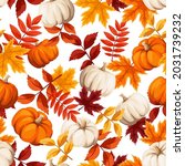 vector autumn seamless pattern... | Shutterstock .eps vector #2031739232