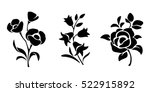 three vector black silhouettes... | Shutterstock .eps vector #522915892