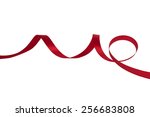 red ribbon on white background... | Shutterstock . vector #256683808