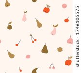 vector seamless fruit pattern... | Shutterstock .eps vector #1746105575