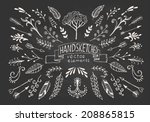 hand drawn vintage floral... | Shutterstock .eps vector #208865815
