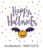 halloween lettering greeting... | Shutterstock .eps vector #468711272