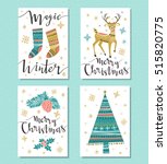 christmas set. template for... | Shutterstock .eps vector #515820775
