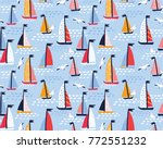 seamless vector pattern with... | Shutterstock .eps vector #772551232
