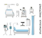 set with medical furniture and... | Shutterstock .eps vector #446293465