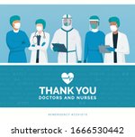 thank you doctors and nurses... | Shutterstock .eps vector #1666530442