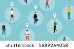 tracking people's location and... | Shutterstock .eps vector #1689264058