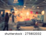 Blurred home-store shopping mall background with vintage color tone tuned