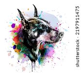 Colorful Artistic Doberman Dog...
