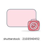 blank note board with camera... | Shutterstock .eps vector #2103540452
