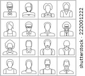 people icons set  office people ... | Shutterstock .eps vector #222001222