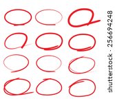 red circle  highlight circle | Shutterstock .eps vector #256694248