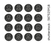 people icon set in circle button | Shutterstock .eps vector #587525918