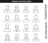 people avatar icons line style | Shutterstock .eps vector #710494705