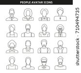 people avatar icons line style | Shutterstock .eps vector #710494735