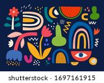 collection of colorful doodles... | Shutterstock .eps vector #1697161915