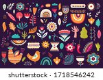 mexican collection of plants ... | Shutterstock .eps vector #1718546242