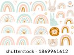 abstract doodles. baby animals... | Shutterstock .eps vector #1869961612
