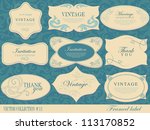 vintage labels collection ... | Shutterstock .eps vector #113170852