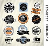 set retro vintage ribbons and... | Shutterstock .eps vector #182304395