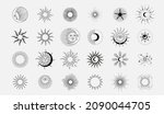 set of celestial mystic... | Shutterstock .eps vector #2090044705
