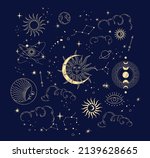 set of celestial mystic... | Shutterstock .eps vector #2139628665