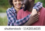 Small photo of Couple in love showing affection for each other, unquestioning and pure love