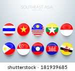 southeast asia flag icon   aec  ... | Shutterstock .eps vector #181939685
