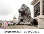 Lion Statue At Trafalgar Square ...