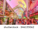 Defocused background of Fremont Street Experience in Las Vegas. Intentionally blurred post production for bokeh effect
