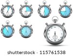 set of stopwatches showing 5 ... | Shutterstock . vector #115761538