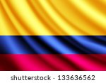 waving flag of colombia | Shutterstock . vector #133636562