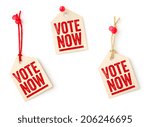 Collection of tags with the text Vote now