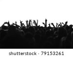 silhouettes of concert crowd in ... | Shutterstock . vector #79153261