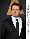 Small photo of LOS ANGELES, CA. February 26, 2017: Michael J. Fox in the photo room at the 89th Annual Academy Awards at the Dolby Theatre, Los Angeles.