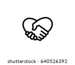 handshake heart love icon | Shutterstock .eps vector #640526392