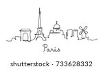 One Line Style Paris City...