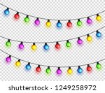 christmas glowing lights.... | Shutterstock .eps vector #1249258972