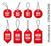 realistic red price tags... | Shutterstock .eps vector #1906396348