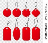realistic red price tags... | Shutterstock .eps vector #1916784212