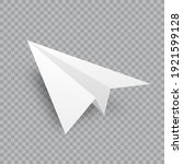realistic handmade paper plane... | Shutterstock .eps vector #1921599128