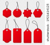 realistic red price tags... | Shutterstock .eps vector #1921614125