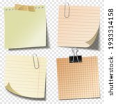blank sticky notes with clip... | Shutterstock .eps vector #1933314158