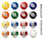 billiard pool balls collection. ... | Shutterstock .eps vector #661937668