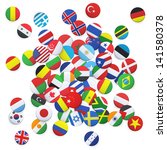 collection of flag button... | Shutterstock .eps vector #141580378