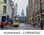 Small photo of Hague, Netherlands - July 6, 2018: The city center of Den Haag are full of bars and stores all along the shopping streets. The third largest city in the country and a province of Nord Holland.