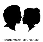 man and woman silhouettes on a... | Shutterstock .eps vector #392700232